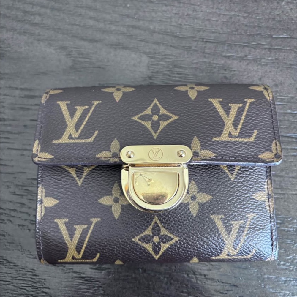 Louis Vuitton Black and Gold Monogram Wallet